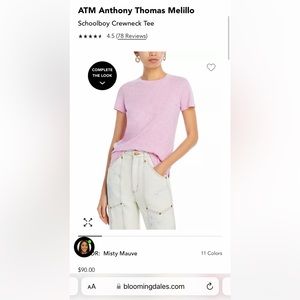 ATM crewneck tee size XS NWT